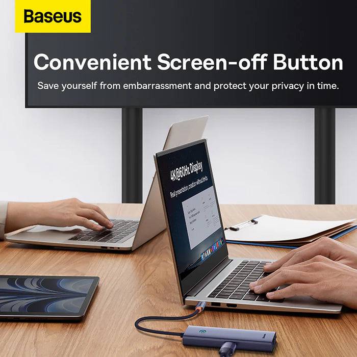 Adaptador HUB Space Grey Baseus UltraJoy Series 5-Puertos（Tipo-C a HDMI4K@30Hz+USB 3.0） - Achorao