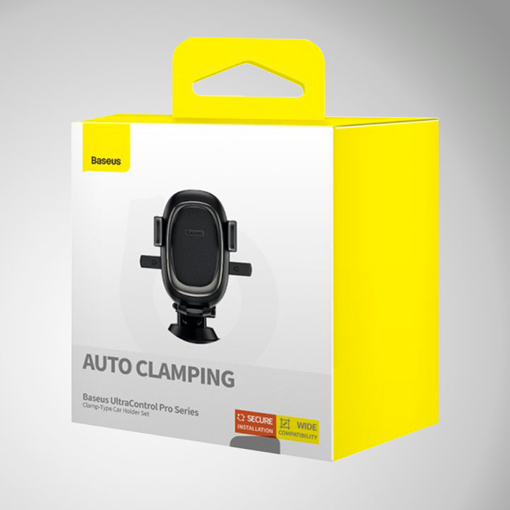 Juego de soportes para auto tipo abrazadera Baseus UltraControl Pro Series, Auto clamping color negro - Achorao