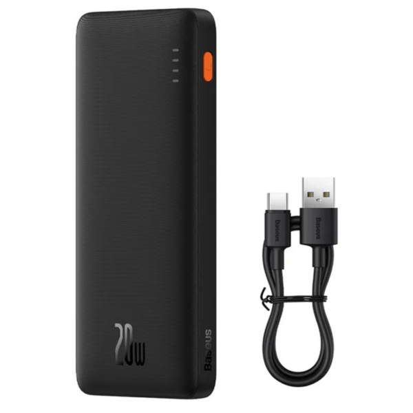 Power Bank de carga rápida Airpow 10000mAh 20W Black Baseus（Con cable de carga Simple Series USB a Tipo-C 30cm ） - Achorao