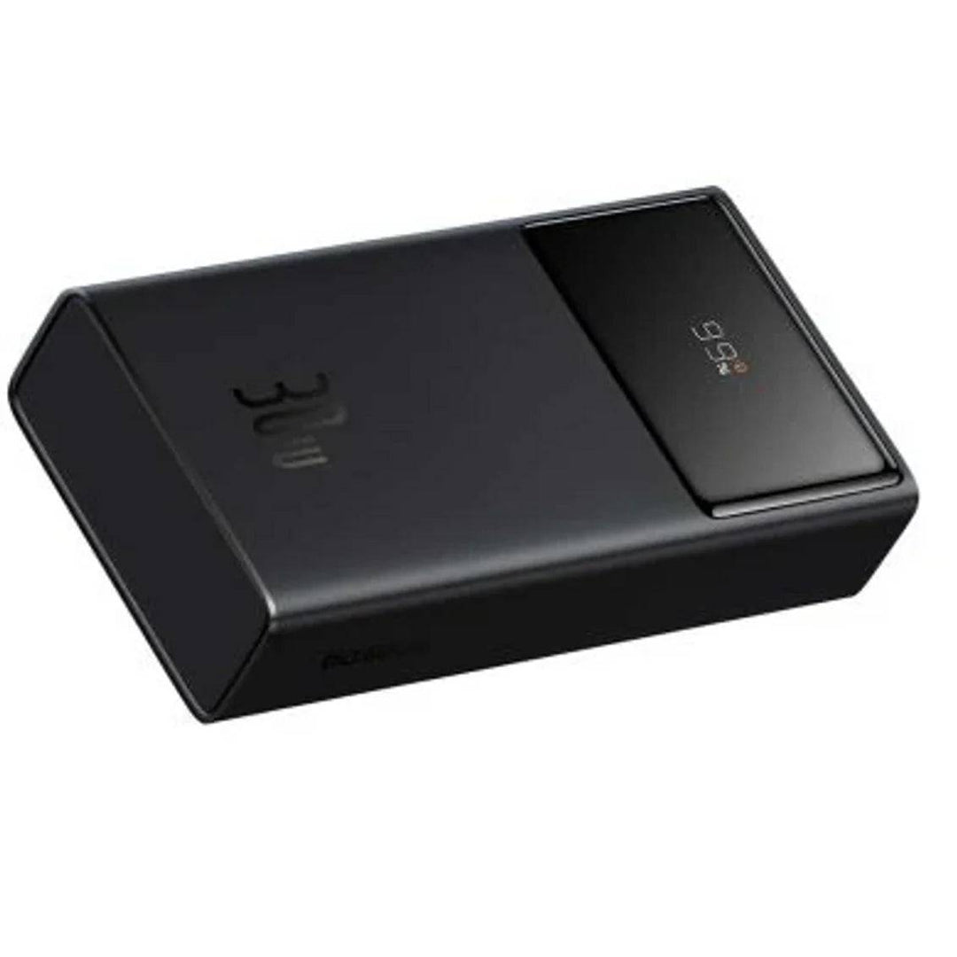 Power Bank de carga rápida con pantalla digital 10000mAh 30W Cluster Black Baseus Star-Lord（Con cable de carga Simple Series USB a Tipo-C 3A 0.3m Black） - Achorao