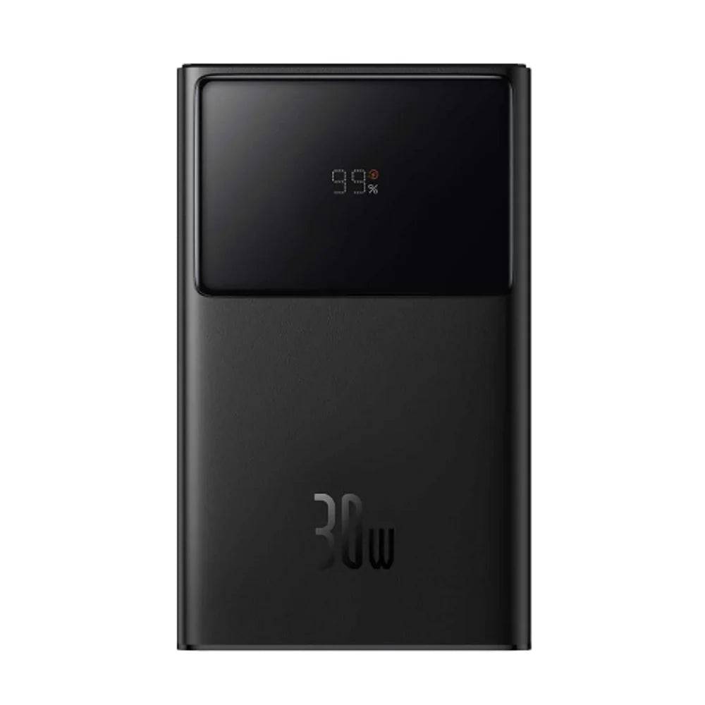 Power Bank de carga rápida con pantalla digital 10000mAh 30W Cluster Black Baseus Star-Lord（Con cable de carga Simple Series USB a Tipo-C 3A 0.3m Black） - Achorao