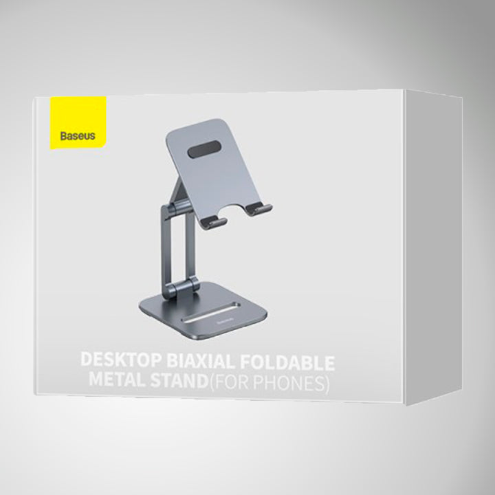 Soporte para celulares Baseus Biaxial Plegable Metal Gris - Achorao