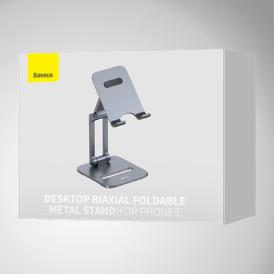 Soporte para celulares Baseus Biaxial Plegable Metal Gris - Achorao