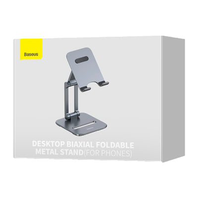 Soporte para celulares Baseus Biaxial Plegable Metal Gris - Achorao