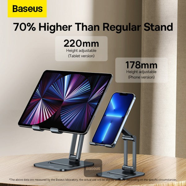 Soporte para celulares Baseus Biaxial Plegable Metal Gris - Achorao