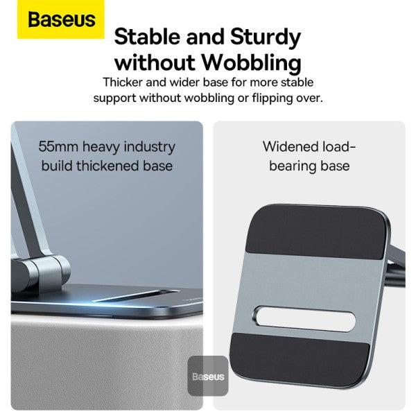 Soporte para celulares Baseus Biaxial Plegable Metal Gris - Achorao