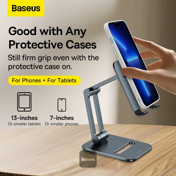 Soporte para celulares Baseus Biaxial Plegable Metal Gris - Achorao