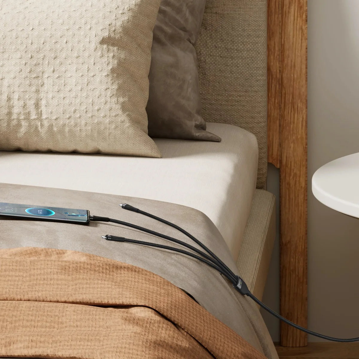 Baseus Flash Series Ⅱ Dos para tres Cable de carga U+C a M+L+C 100W - Achorao