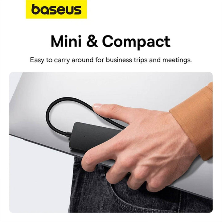 Adaptador HUB Lite 100cm Cluster Black Baseus UltraJoy Series 4-Puertos（USB A to USB 3.0） - Achorao