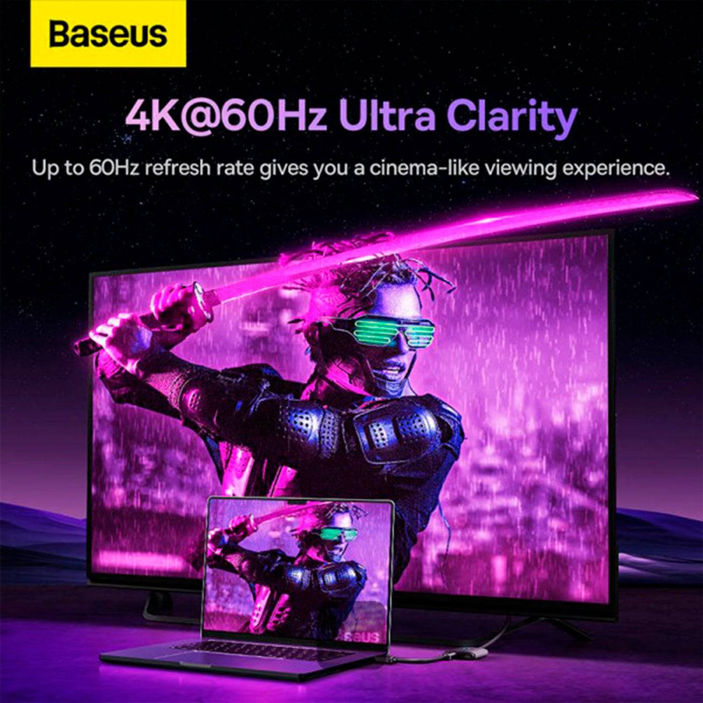 HDMI Switch con 1m Cable Cluster Black Baseus AirJoy Series 2-in-1 Bidireccional - Achorao