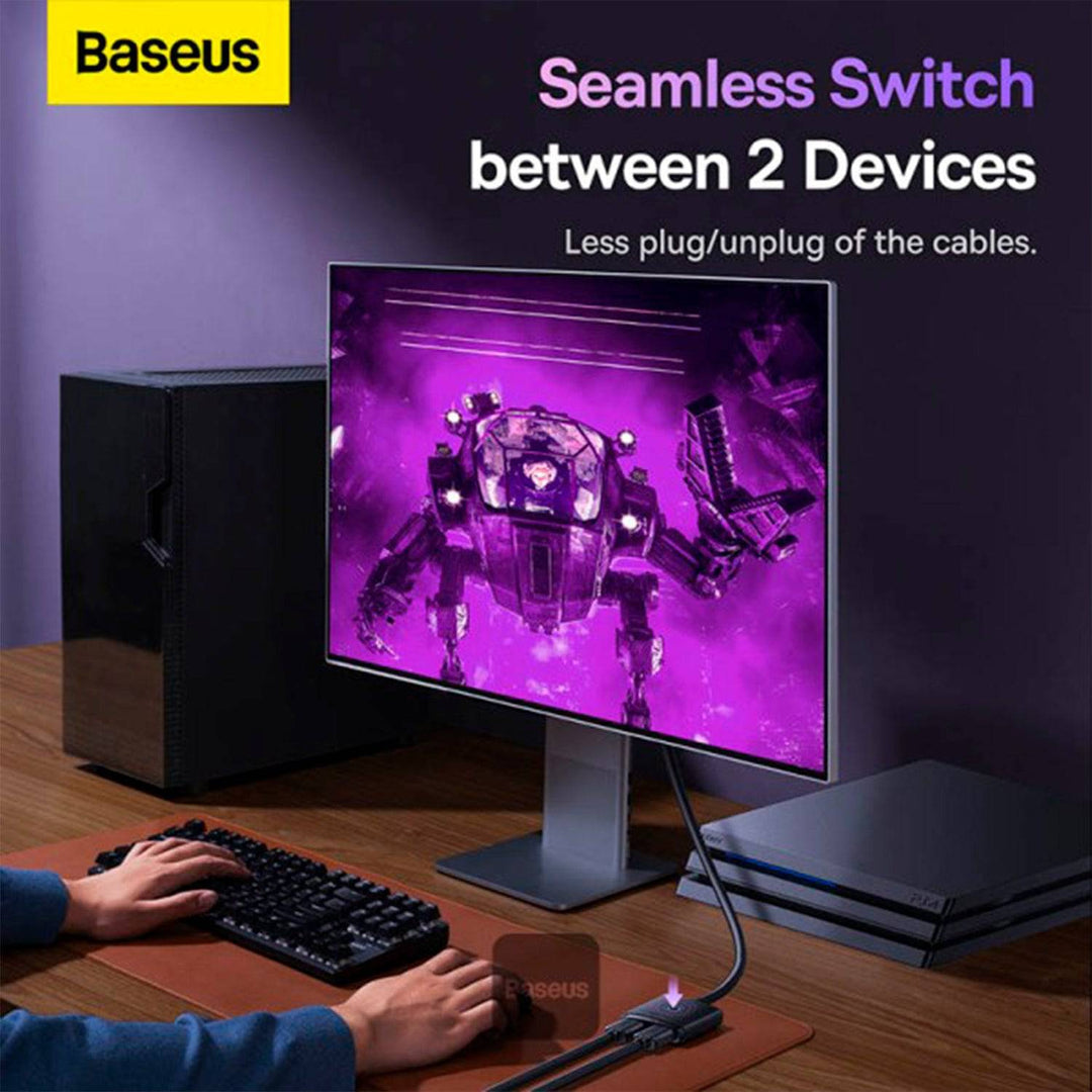 HDMI Switch con 1m Cable Cluster Black Baseus AirJoy Series 2-in-1 Bidireccional - Achorao