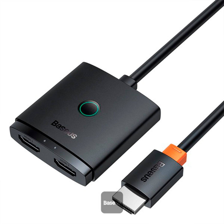 HDMI Switch con 1m Cable Cluster Black Baseus AirJoy Series 2-in-1 Bidireccional - Achorao
