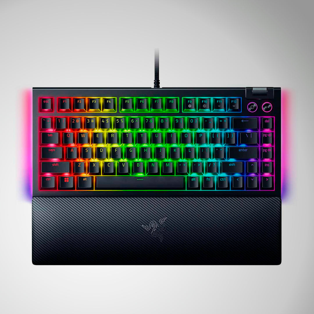 Teclado mecánico gamer RAZER Blackwidow V4 75% SWITCH ORANGE, HOT-SWAPPABLE 8000 HZ US CHROMA