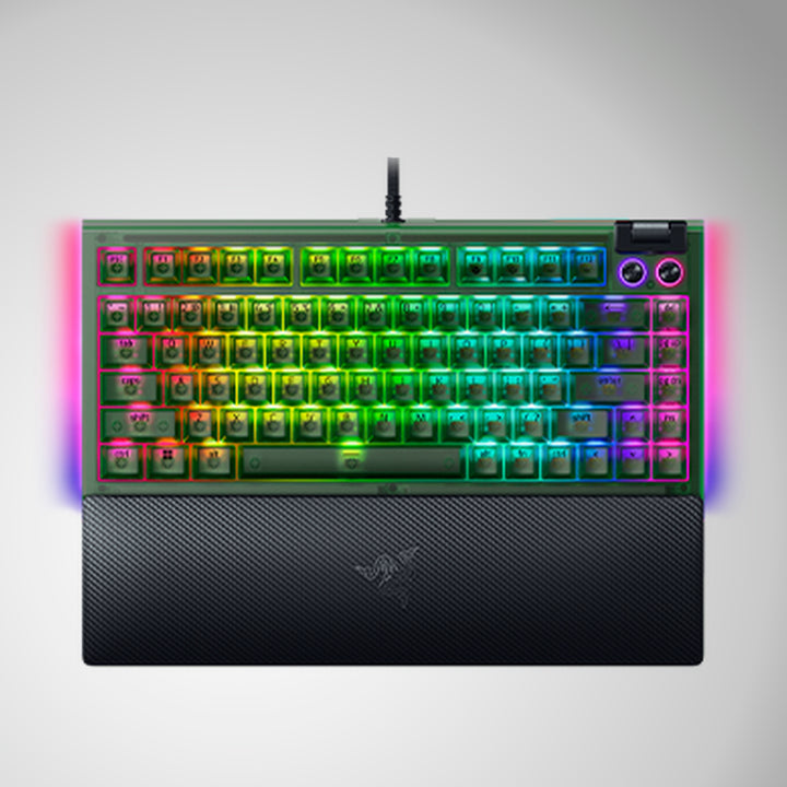 Teclado mecánico gamer RAZER Blackwidow V4 75% SWITCH ORANGE, HOT-SWAPPABLE 8000 HZ US CHROMA