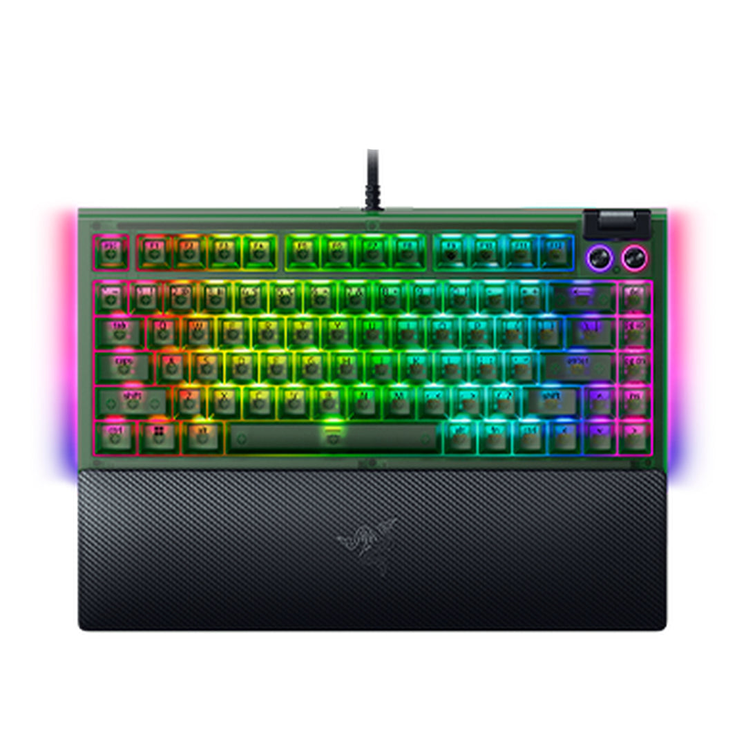 Teclado mecánico gamer RAZER Blackwidow V4 75% SWITCH ORANGE, HOT-SWAPPABLE 8000 HZ US CHROMA