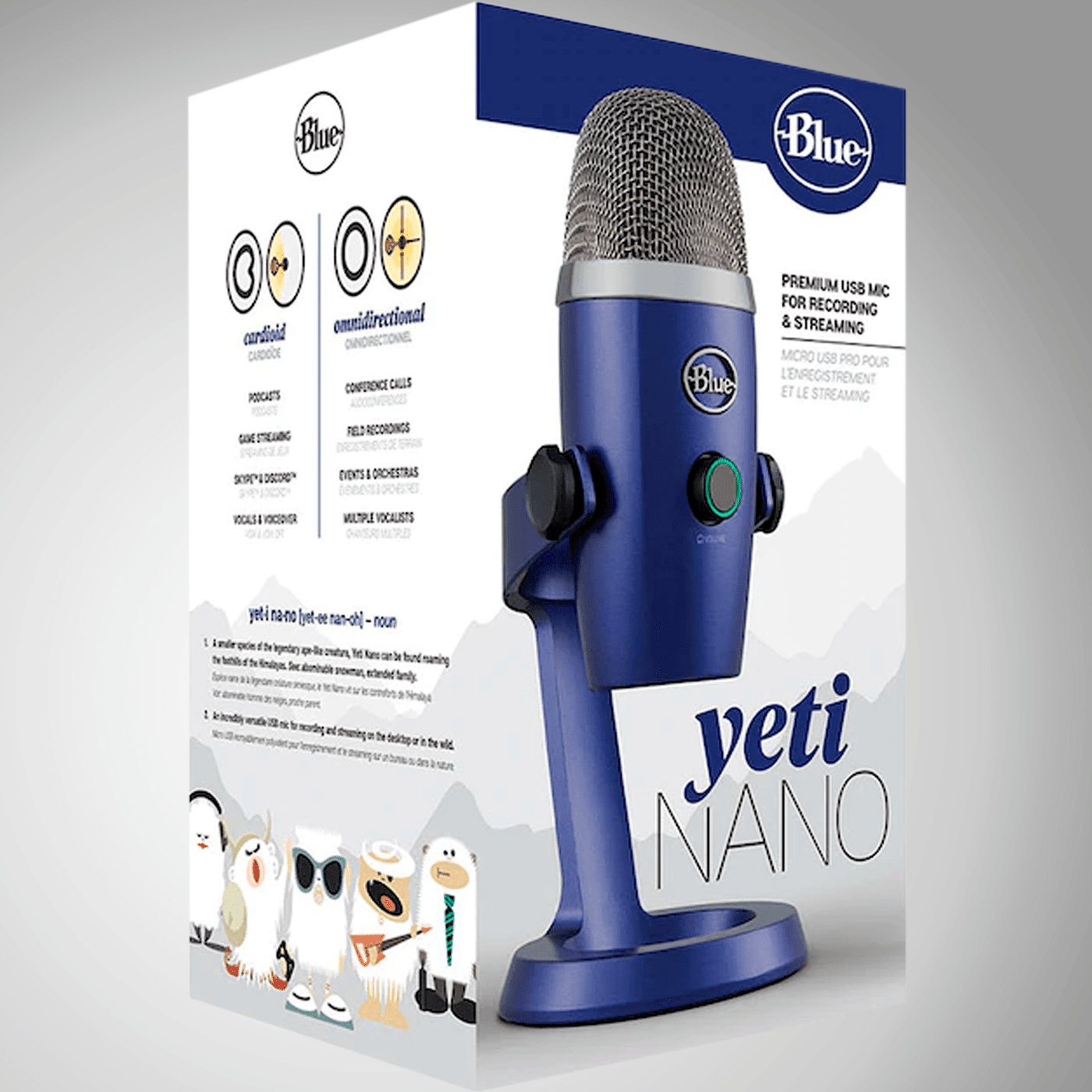 Micrófono Blue Yeti Nano Cardioide Omnidireccional USB - Achorao