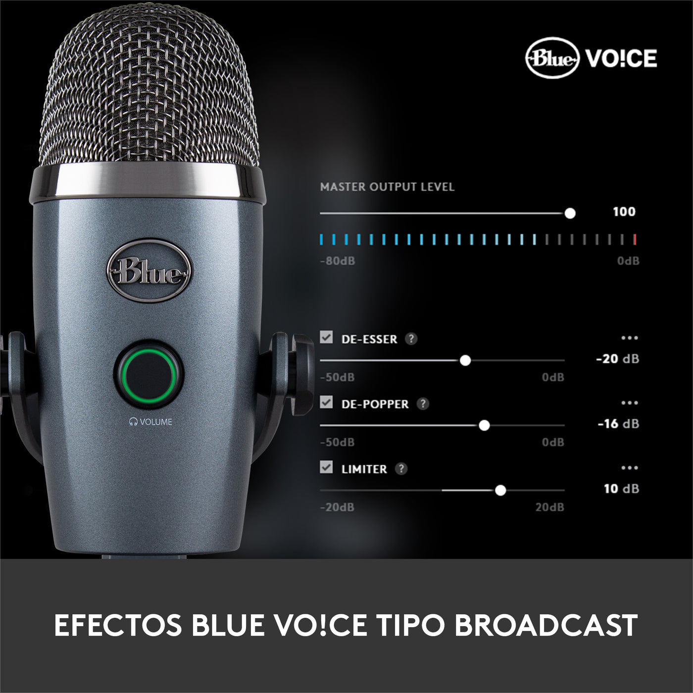 Micrófono Blue Yeti Nano Cardioide Omnidireccional USB - Achorao