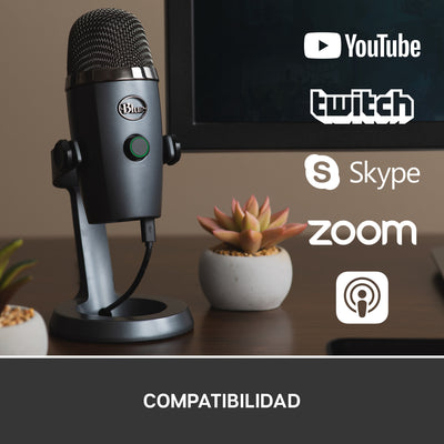 Micrófono Blue Yeti Nano Cardioide Omnidireccional USB - Achorao