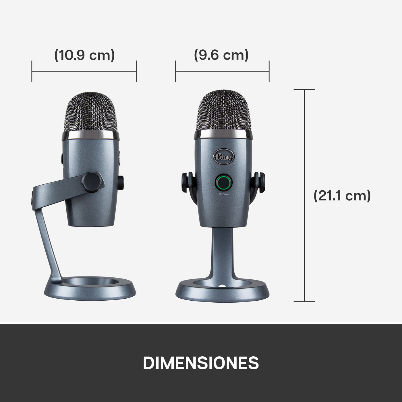 Micrófono Blue Yeti Nano Cardioide Omnidireccional USB - Achorao