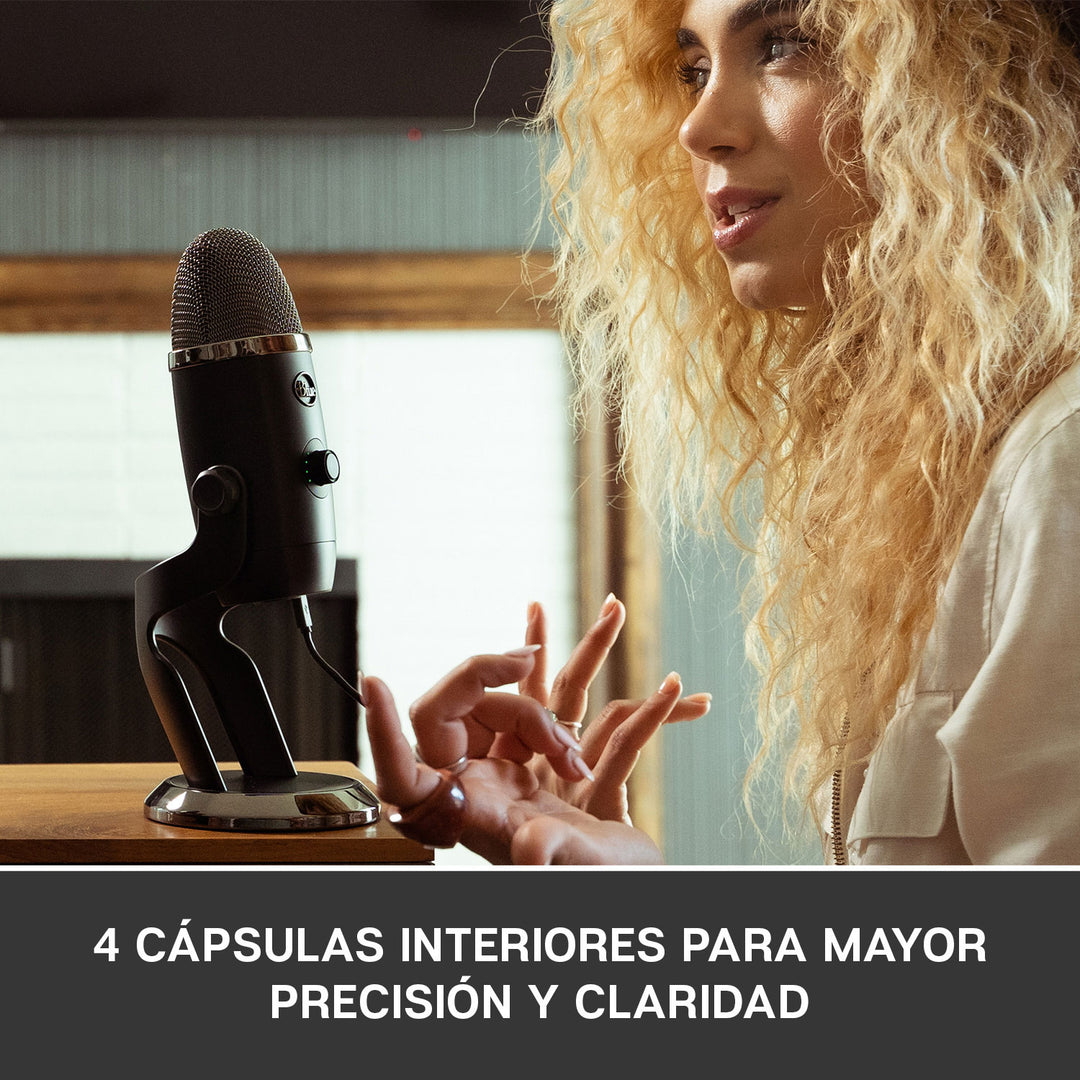 Micrófono Blue Yeti X USB Plug and Play / 4 patrones polares - Achorao