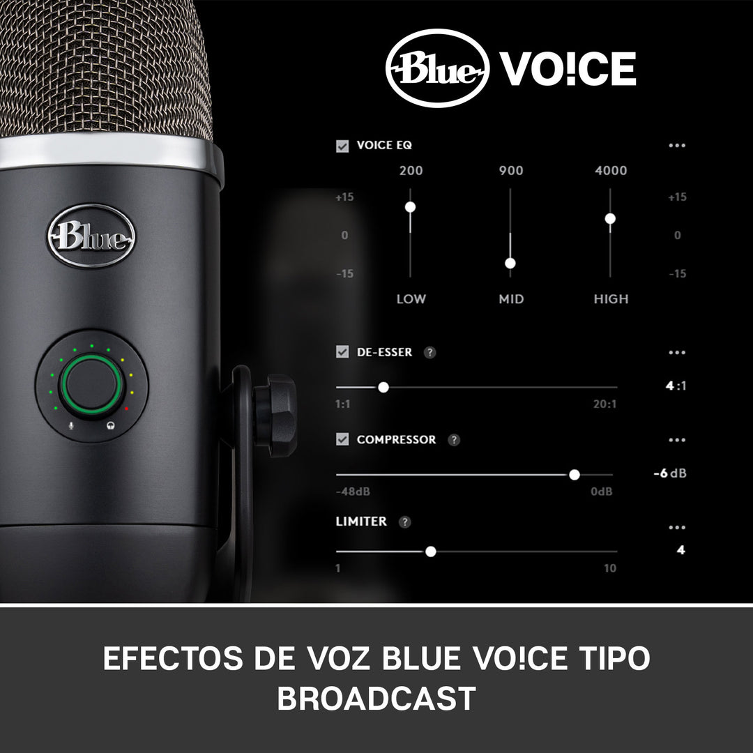 Micrófono Blue Yeti X USB Plug and Play / 4 patrones polares - Achorao