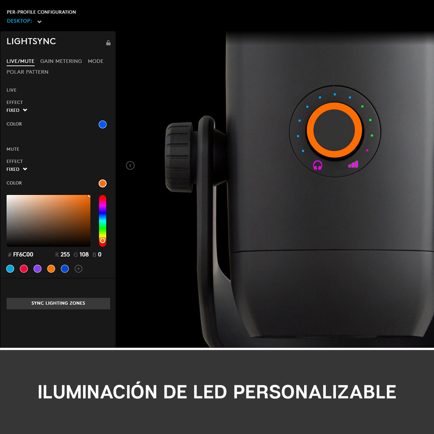 Micrófono Blue Yeti X USB Plug and Play / 4 patrones polares - Achorao