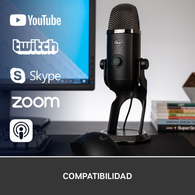 Micrófono Blue Yeti X USB Plug and Play / 4 patrones polares - Achorao
