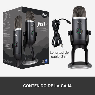 Micrófono Blue Yeti X USB Plug and Play / 4 patrones polares - Achorao