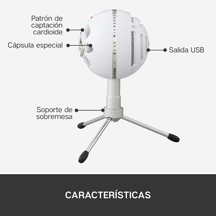 Micrófono Blue Snowball Ice Cardioide USB Plug and Play Black - Achorao