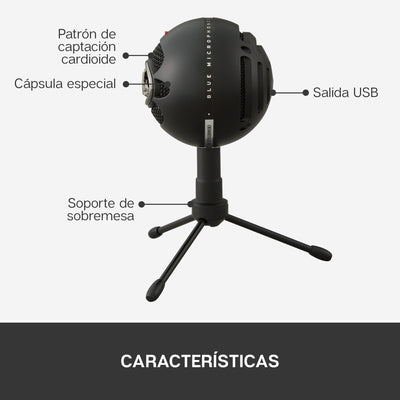 Micrófono Blue Snowball Ice Cardioide USB Plug and Play Black - Achorao