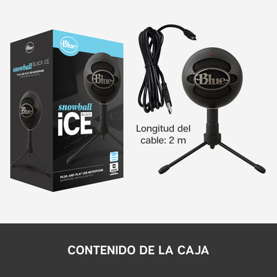 Micrófono Blue Snowball Ice Cardioide USB Plug and Play Black - Achorao