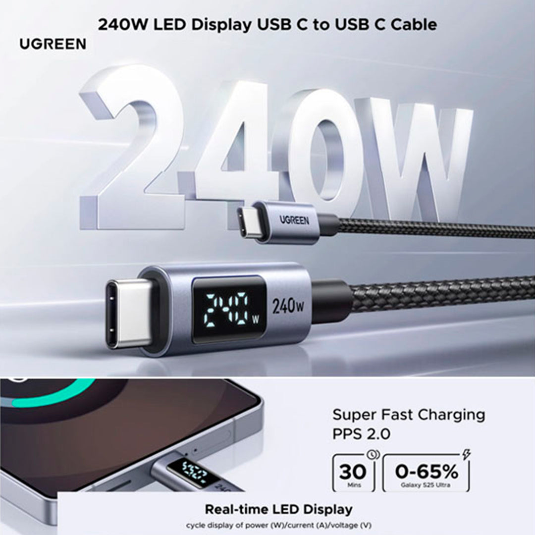 Cable de carga rápida UGREEN 240W USB-C to USB-C PD, L530