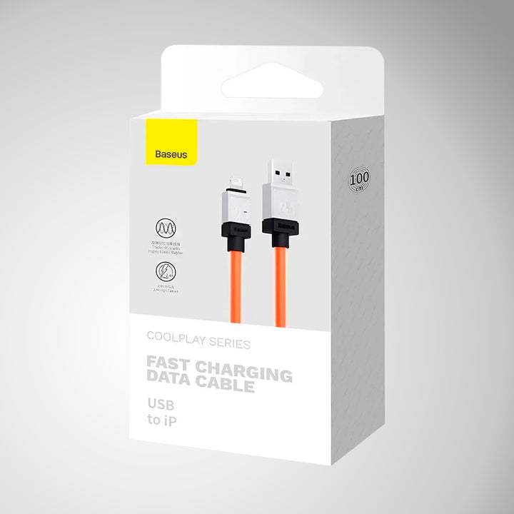 Cable Baseus USB-A a Lightning Coolplay Series, Naranja - Achorao