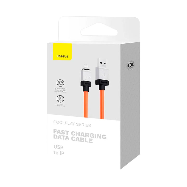 Cable Baseus USB-A a Lightning Coolplay Series, Naranja - Achorao