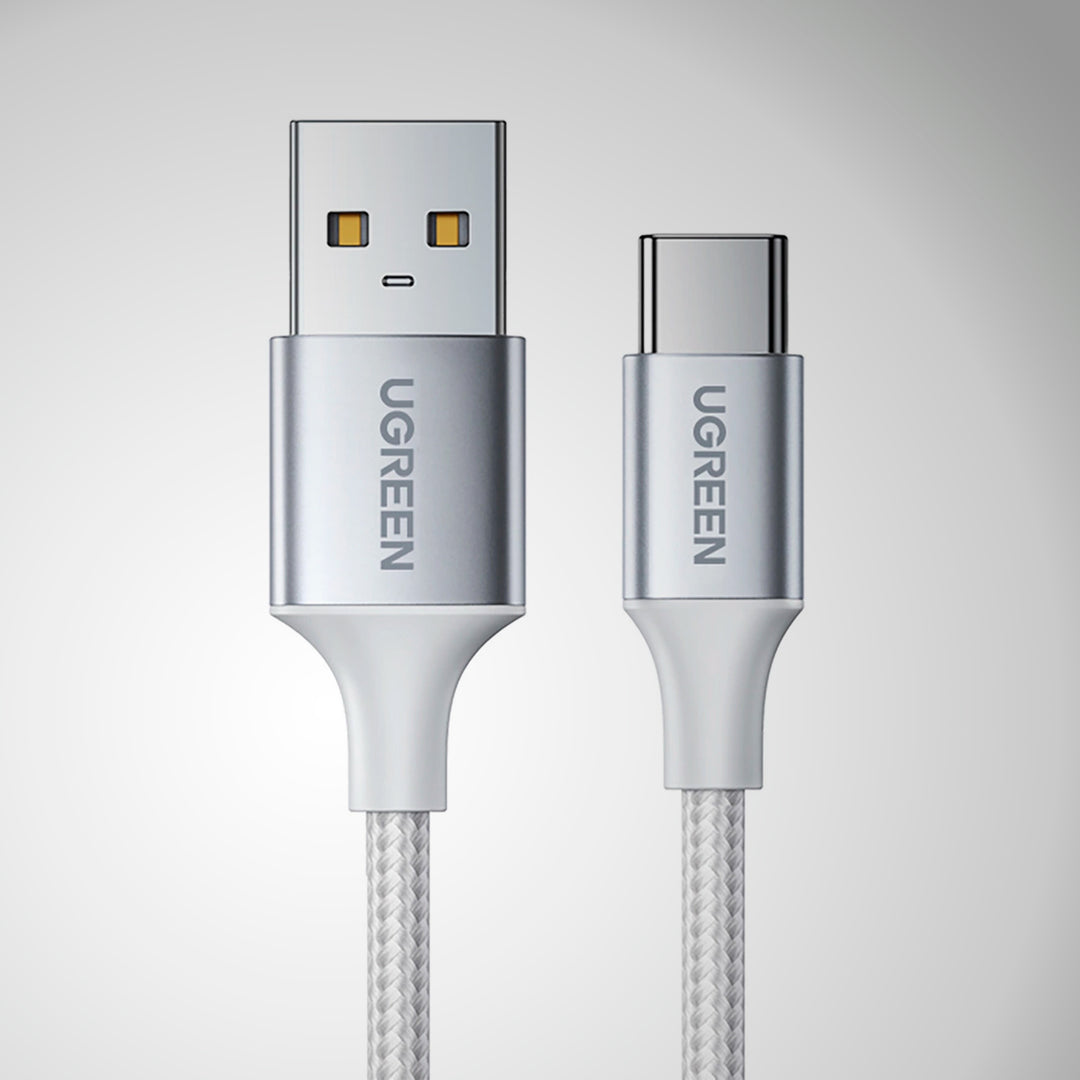 Cable USB-A a USB-C UGREEN Trenzado Blanco, Carga Segura, Modelo US288, PN 60131