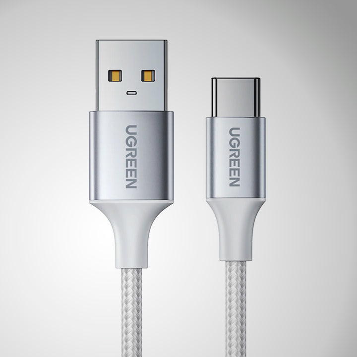 Cable USB-A a USB-C UGREEN Trenzado Blanco, Carga Segura, Modelo US288, PN 60131