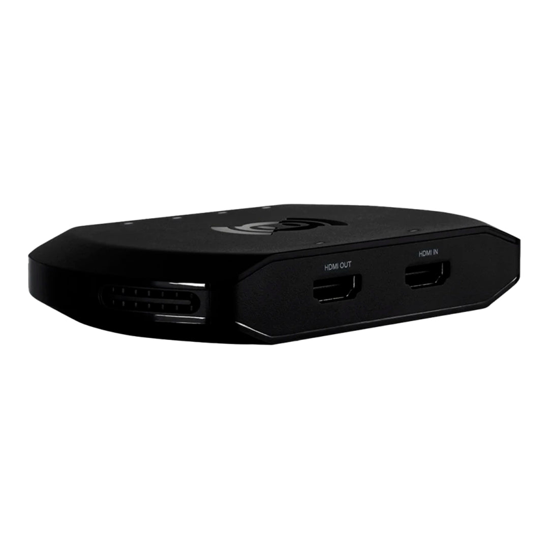 Capturadora de video Streamplify Capture 4K30 USB 3.0 negra, vista frontal y diseño compacto