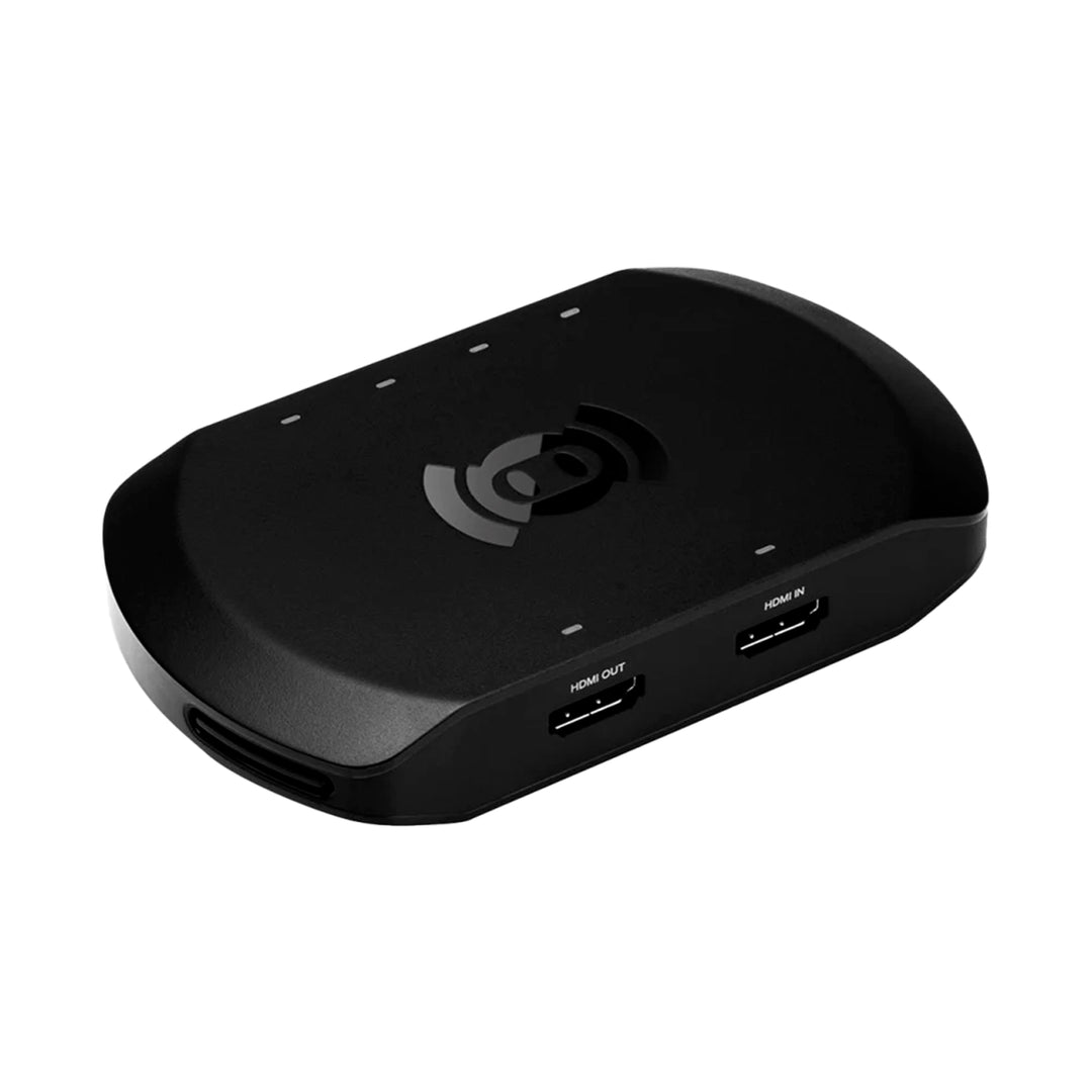 Capturadora de video Streamplify Capture 4K30 USB 3.0 negra, vista frontal del dispositivo