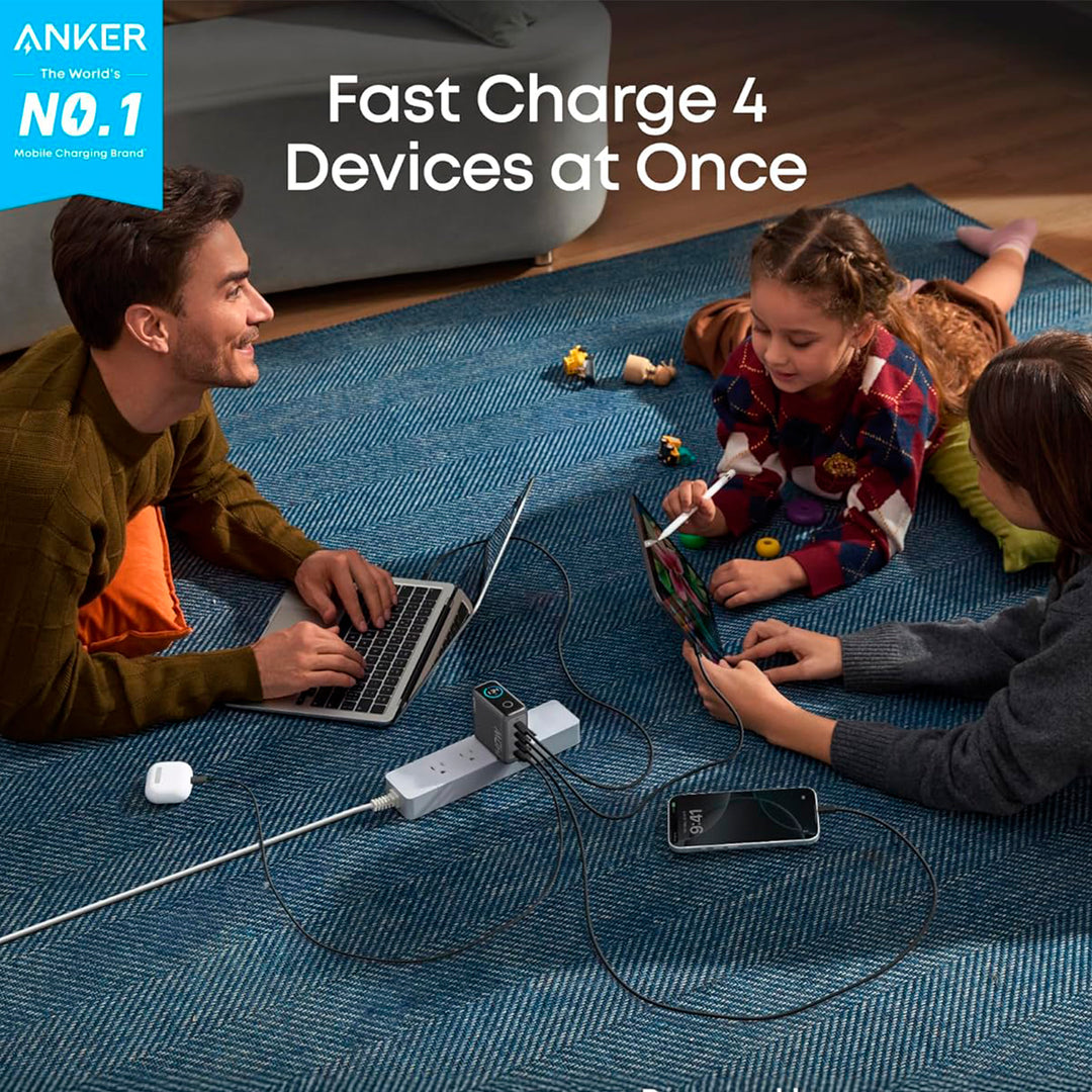 Cargador Anker (140W, 4-Port, PD 3.1) Con Cable USB-C