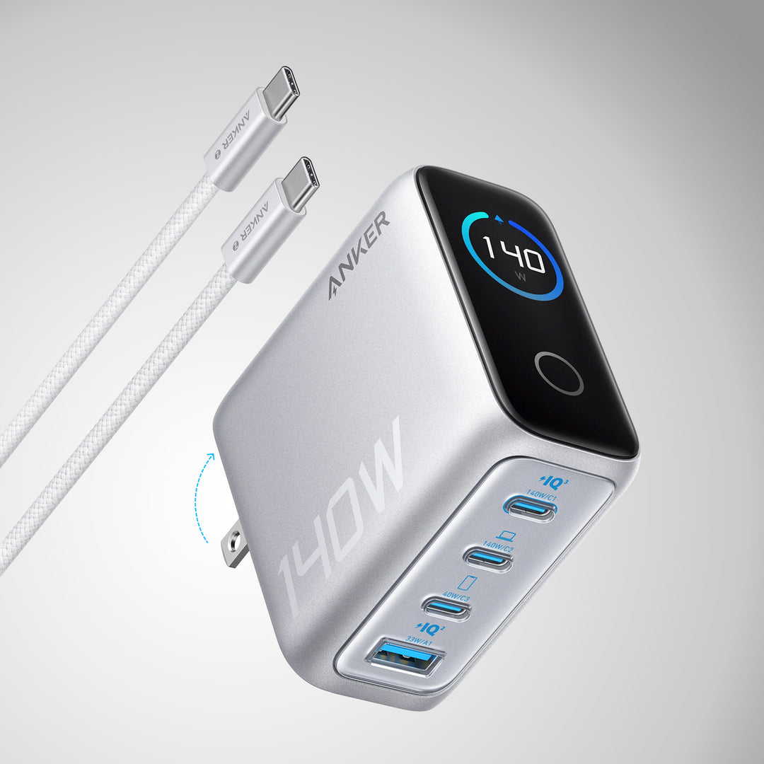 Cargador Anker (140W, 4-Port, PD 3.1) Con Cable USB-C