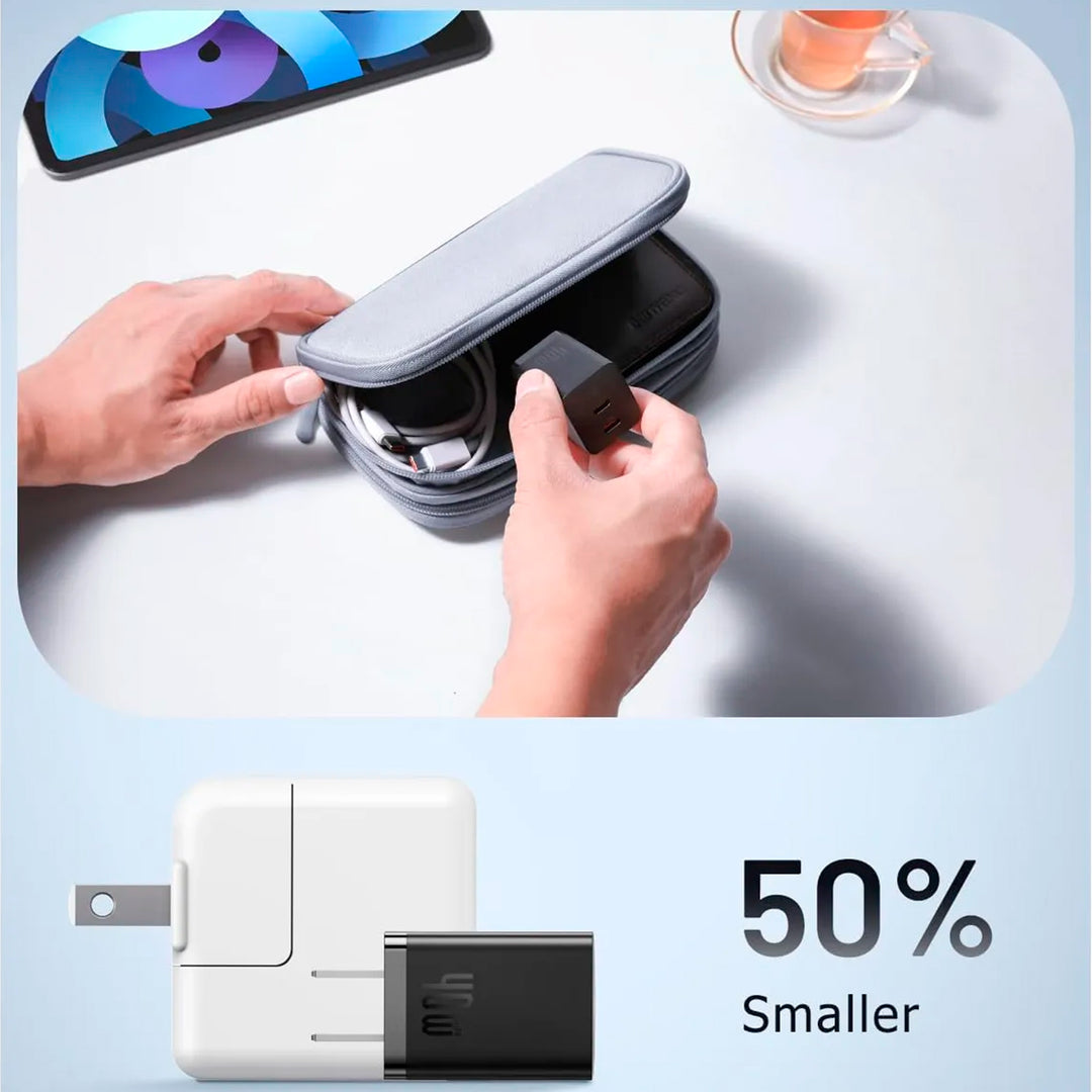 Cargador rápido USB-C Baseus GaN5 Pro 40 W, doble USB-C, enchufe US - Achorao