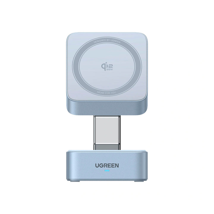 Estaciòn de carga magnética Ugreen MagFlow Qi2 25W MagSafe 2 en 1 W752 - Achorao