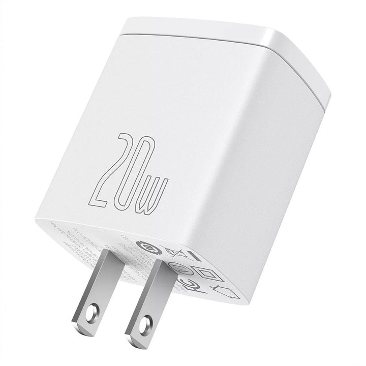 Combo Cargador + Cable Lightning Baseus 20W 3A dos salidas USB-A + Tipo-C US - Achorao
