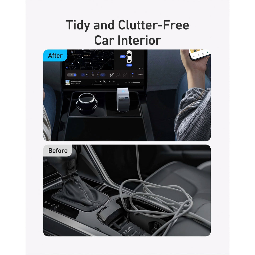 Cargador para Auto Rápido Anker Nano 75W con Cable USB-C Retráctil Integrado Gris