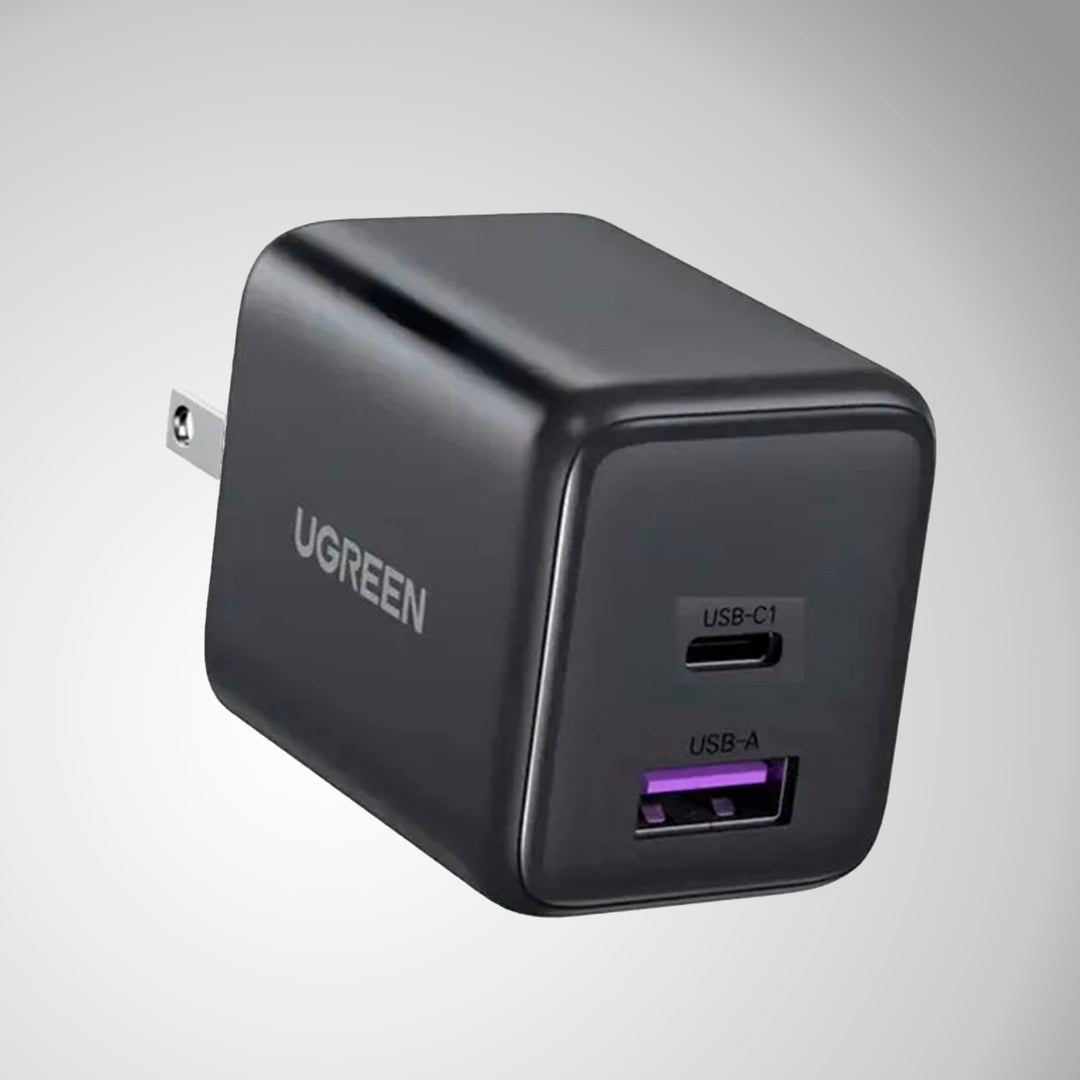 Cargador UGREEN X516, 30 W, 2 puertos, gris espacial - Achorao