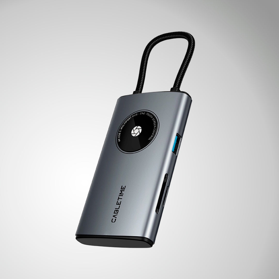 Hub Adaptador USB-C 6 en 1 CABLETIME CB93G | HDMI 4K, PD 100W, Lector SD 3.0 Rápido