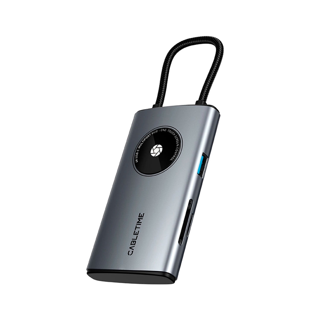 Hub Adaptador USB-C 6 en 1 CABLETIME CB93G | HDMI 4K, PD 100W, Lector SD 3.0 Rápido