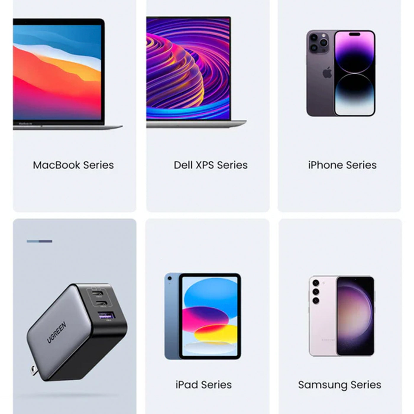 Cargador rápido UGREEN Nexode GaN de 65 W (2C1A) CD244 - Achorao