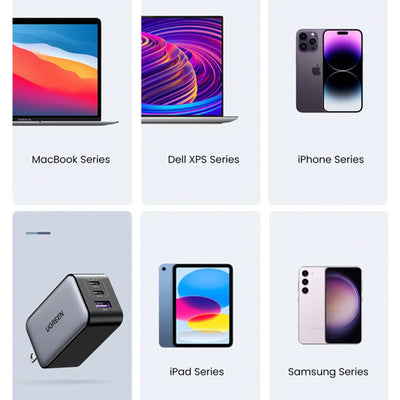 Cargador rápido UGREEN Nexode GaN de 65 W (2C1A) CD244 - Achorao