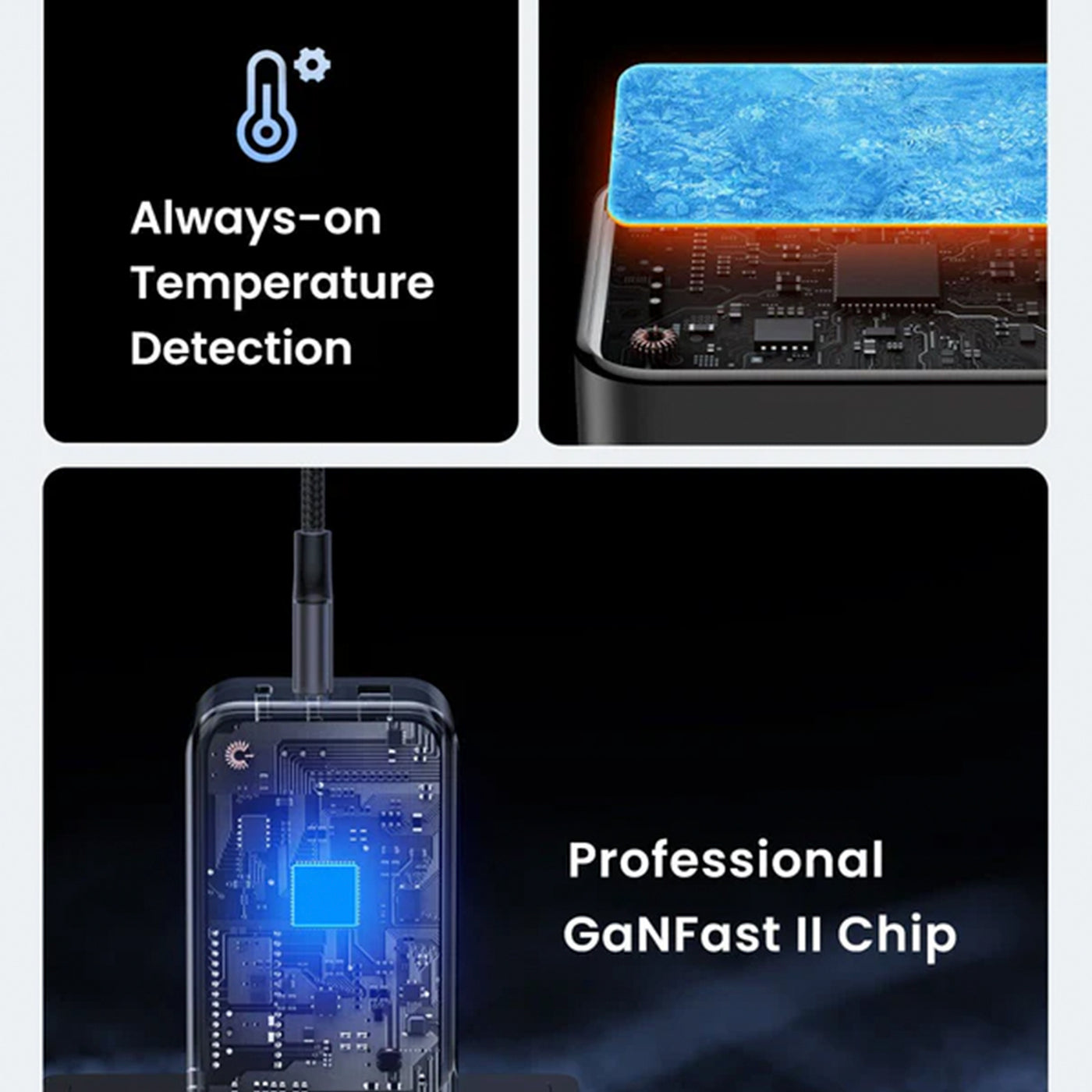 Cargador rápido UGREEN Nexode GaN de 65 W (2C1A) CD244 - Achorao